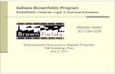 Indiana Brownfields Program · 2011-06-10 · Indiana Brownfields Program Background Created by 2005 legislation (SEA 578); IC 13-11-2-19.3 Housed under the Indiana Finance Authority