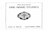 The Journal Of 1 ONE-NAME STUDIES · Chris L.Barrett 15 Limes Rd, Folkestone, Kent CT19 4AU Sydney Brewin FCA Hall Place Cottage, South Street, Havant, Hants. PO9 IDA 15 Nailcote