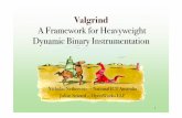 A Framework for Heavyweight Dynamic Binary Instrumentationnjn.valgrind.org/pubs/valgrind2007-talk.pdf · 2007-06-26 · •Dynamic binary instrumentation (DBI) –Add analysis code