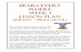 Bears Every where Week 1 Lesson Plan - 123 Learn Curriculum123learncurriculum.info/wp-content/uploads/2015/09/... · As they find the bears, count them, 1, 2, 3 and talk about the