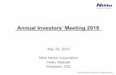 Annual Investors' Meeting 2019 - Nitto Denko · Industrial Tape Business Outlook 【Growth Market】 ... 2020 Preclinical and Clinical Trials Transdermal Patch Formulation Once-daily