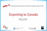 Exporting to Canada · The Canadian Population Small, concentrated population: •Total population: 35.7 million (October 2014 estimate) •10% size of U.S. population •62% of Canadians