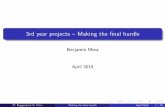 3rd year projects Making the final hurdlecs.swan.ac.uk/~csmora/project/lecture-Fair and...3rd year projects { Making the nal hurdle Benjamin Mora April 2019 M. Roggenbach B. Mora Making