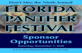 Sponsor Opportunities - Florida Panther Festival · The Florida Panther Festival was created to promote the safe coexistence of people, pets, livestock, and panthers by fostering