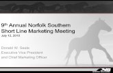 Norfolk Southern - Short Line Marketing Meeting · 2020-06-22 · NS Volume 2009 vs. 2001 Ag 9% Metcon 8% Paper 5% Chem 6% Auto Imdl 5% 43% Coal 24% 2009 Ag 8% Metcon 11% Paper 7%
