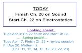 TODAY Finish Ch. 20 on Sound Start Ch. 22 on …...Chapter 22: Electrostatics Electrical Force: Coulomb’s Law • Charged particles exert forces on one another : Like charges repel