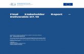 Final Stakeholder Report – Deliverable D7 · Version Date Main modification Author 1.0 30 March 2020 Sebastian Menze 2.0 . WP Number WP Title Person months Start month End month