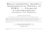 Bioavailability Studies Submitted in NDAs or INDs ...zy.yaozh.com/sda/ucm631943.pdf · 1 Bioavailability Studies Submitted in NDAs or INDs — General 2 . Considerations 3 Guidance