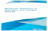 Wholesale Statement of Principles and Charges 2019-20€¦ · Regulation Authority – 2019-20 wholesale charges The Company, under the direction of the Board, has undertaken a thorough