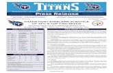 FOR IMMEDIATE RELEASE DECEMBER 15, 2008 TITANS HOST ...prod.static.steelers.clubs.nfl.com/assets/images/... · The New York Jets, New England Patriots and Miami Dolphins (all 9-5)