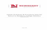 COVID-19 Policies & Procedures Plan for Return to Newberry …€¦ · Concussion baseline and follow-up testing: All SA’s will be given a computerized baseline neurocognitive test