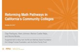 Reforming Math Pathways in California's Community Colleges · Beginning algebra or pre-statisics Intermediate algebra. Transfer-level math. or transferred. Share of students (%) Statistics