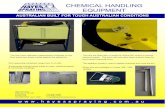 CHEMICAL HANDLING EQUIPMENT - Hayes Spraying Handling Brochure 2011… · CHEMICAL HANDLING EQUIPMENT The bins are fitted with a nozzle for rinsing 20L drums to reduce chemical waste.