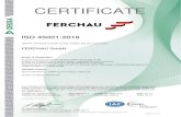 ZERTIFIKAT · CERTIFICATE ISO 45001:2018 DEKRA Certification GmbH hereby certifies that the organization Ferchau GmbH Scope of certification: Engineering and personnel services within