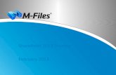 SharePoint 2013 Training February 2013€¦ · METADATA-POWERED INFORMATION MANAGEMENT M-Files Web Access Integration: Pros and Cons + Works with all SharePoint versions and editions,