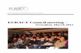 EURACT Council meeting · reimbursement equivalent to the price offered by the local organizer) – and this has to be included in the total cost for EURACT in 2012 with a maximum