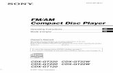 FM AM Compact Disc Player · Radio Inc. and XM Satellite Radio Inc. The “HD Radio Ready” logo indicates that this product will control a Sony HD RadioTM tuner (sold separately).