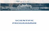 SCIENTIFIC PROGRAMME - bsoa.org.uk · THE 22ND ANNUAL INTERNATIONAL SCIENTIFIC MEETING Anaesthesia for Orthopaedic Surgery – The Evidence 12 PROGRAMME AT THE GLANCE Thursday 2nd