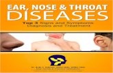EAR, NOSE AND THROAT DISEASES€¦ · objects in the ear, noise exposure, ear infections, sinus infections, Meniere’s disease, ear or head injury, circulatory system problems, certain