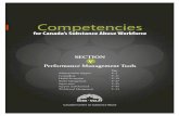Competencies - Workplace Strategies for Mental Health · >> Section V: Performance Management Tool – Administration Support Competencies for Canada’s Substance Abuse Workforce