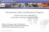 Permanent Labor Certification Program · • Supervised Recruitment is an additional programmatic step within PERM to ensure that an adequate test of the labor market has been conducted