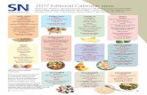 SN 2017 Editorial Calendar - School Nutritionschoolnutrition.org/uploadedFiles/2._Meetings_and_Events/SN_Maga… · June 5, 2017 AUGUST School Community Partnerships (Back to School)