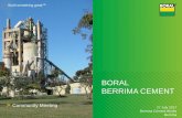 BORAL BERRIMA CEMENT · Berrima Cement Works update ˃ Berrima had another outstanding year (FY16-17) in terms of clinker and cement production. ˃ Clinker production record for second