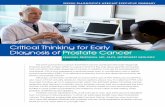 Critical Thinking for Early Diagnosis of Prostate Cancer · Prostate-specific antigen (PSA) is unique in that it is the only tissue-specific biomarker that can aid in the early diagnosis