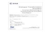 Analogue Transformation Acoustics Study Report/ACT... · Analogue Transformation Acoustics Covariant Methodology in Transformational Acoustics Final Report Authors: 1Alberto Favaro