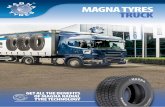 MAGNA TYRES TRUCK · The Magna MHDL is a drive-axle tyre especially designed for long haul high speed driving conditions. Deep, wide tread and optimized footprint design offers reduced