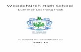 Summer Learning Pack - woodchurchhigh.com · This pack contains tasks to be completed over the summer break. There are tasks to help you to consolidate your Year 9 learning, and pre‐learning