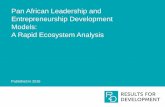 Pan African Leadership and Entrepreneurship …...Development Examples of Policy Focus Areas: • Education and Skill Training • Youth and Employment • Entrepreneurial Development