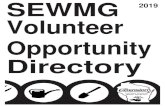 SEWMG 2019 Volunteer Opportunity Directory · • MGV booths, displays and exhibits on educational topics at fairs, festivals, trade shows, and other events primarily for an adult