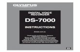 INSTRUCTIONS · 2019-12-16 · 2 call your dealer or local Olympus representative for service. f Caution: • Rechargeable battery is exclusively for use with Olympus digital voice