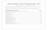 Weekly Job Posting List - Northeast ... Weekly Job Posting List December 18 â€“ 22, 2017 The Office