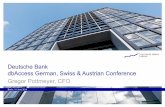 Deutsche Bank dbAccess German, Swiss & Austrian ......dbAccess German, Swiss & Austrian Conference Gregor Pottmeyer, CFO Berlin, 11 June 2014 0 0 153 0 153 255 95 190 255 140 210 255