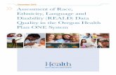 December 2018 Assessment of Race, Ethnicity, Language and ... Documents... · The OEI Race, Ethnicity, Language and Disability (REALD) policy data analyst performed a detailed data