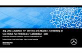Big Data Analytics for Process and Quality Monitoring in ... · Big Data Analytics for Process and Quality Monitoring in Gas Metal Arc Welding of Automotive Parts Joining Smart Technologies