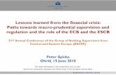 National Bank of the Republic of Macedonia - …...Lessons learned from the financial crisis: Paths towards macro-prudential supervision and regulation and the role of the ECB and