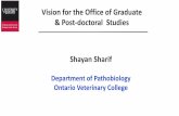 Vision for the Office of Graduate & Post-doctoral Studies Shayan … · 2016-09-14 · Credentials • DVM (Tehran) • PhD (Guelph) • PDF (Western Ontario, The John Robarts Institute)