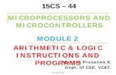 MICROPROCESSORS AND MICROCONTROLLERS MODULE 2 …€¦ · SHL BH, CL Cy R/M 0 Shift left without Cy Before After BH 0010 0010 1000 1000 CL 02H Cy 1 0 . 32 COMPARE of Unsigned Numbers