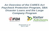 An Overview of the CARES Act Paycheck Protection Program ...€¦ · Paycheck Protection Program 7 Current status of the bill $349 billion of federally guaranteed loans, up to $10