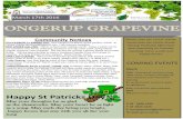 ONGERUP GRAPEVINE · March 17th 2016 Community Notices ... Happy St Patricks Day!! May your thoughts be as glad as the shamrocks. May your heart be as light ... Daniel’s seemingly