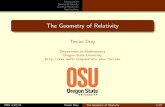 The Geometry of Relativitypeople.oregonstate.edu/~drayt/talks/OSUgeomPub.pdf · Introduction Special Relativity General Relativity Applications Cosmology Curvature Acceleration Black