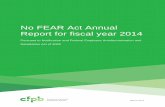 No FEAR Act Annual Report for fiscal year 2014€¦ · No FEAR Act Annual Report for fiscal year 2014 Pursuant to Notification and Federal Employee Antidiscrimination and ... consumer