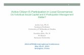 Active Citizen E-Participation in Local Governance · Research Purpose • Attention to citizen participation and collaborative governance in the 21st century • Government use of