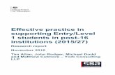 Effective practice in supporting Entry/Level 1 students in ...€¦ · with staff and Entry/Level 1 students in 15 post-16 education and skills providers in England. An above average