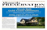 Woody Walk Gold Coast Glimmers · 2014-08-03 · Gold Coast Glimmers Join historian Woody Minor on a tour showcasing the architecture of Alameda’s premier historic neighborhood.•