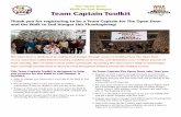 Walk to End Hunger Team Captain Toolkit - The Open Door Pantry · 2018-10-11 · The Open Door Walk to End Hunger Team Captain Toolkit • Set a monetary or team member number goal