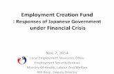 Employment Creation Fund - mhlw...Employment Creation Fund : Responses of Japanese Government under Financial Crisis Nov. 7, 2014 Local Employment Measures Office Employment Security